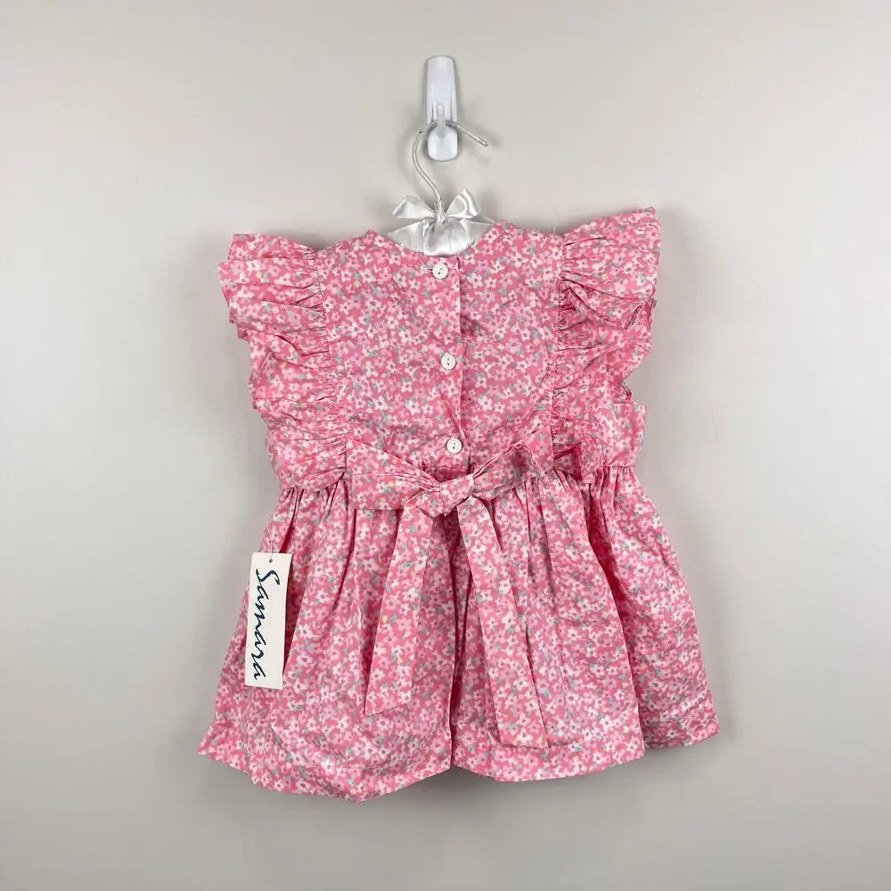 Vintage Samara Pink Floral Ruffle Dress 2T NWT